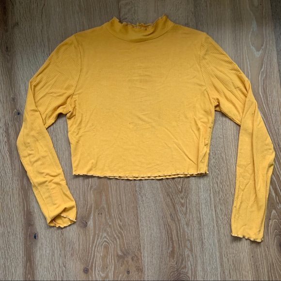 Yellow long sleeve cropped top - Picture 1 of 1